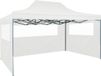 vidaXL Partytent met 3 zijwanden inklapbaar 280x410x315 cm staal wit