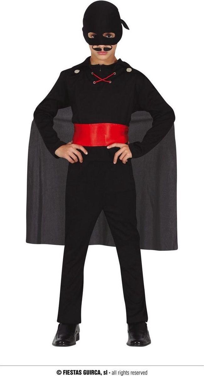 Fiestas Guirca Zorro Kostuum Jongens Zwart Maat 122/134