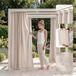 ROOM99 Garden Line Outdoorgordijn met oogjes, 155 x 270 cm (b x h), buitengordijn, weerbestendig, waterdicht, inkijkbescherming, zonwering, winddicht, lichtbeige