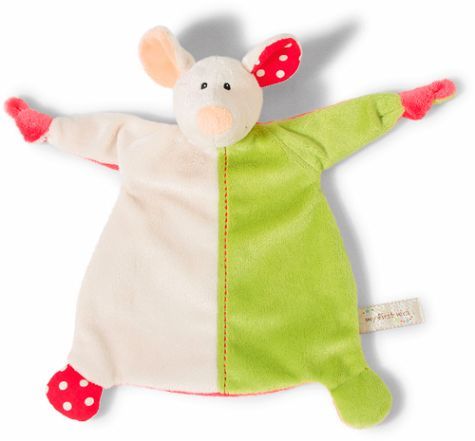 NICI Comforter Mouse - 25cm - Wit/Geel