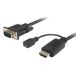 PremiumCord Konwerter HDMI na VGA ze złączem zasilania micro USB, czarny