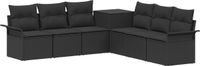 vidaXL - Bankstel - 7 - st - Zwart - Poly - Rattan - en - Staal
