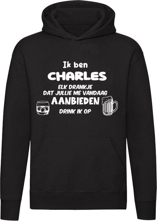 Ik ben Charles Hoodie - Zwart - 2XL - Unisex
