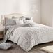 Peri Home 100% katoen 3-delig dekbed en sham set beddengoed voor slaapkamer (grijs chenille roos, kingsize)
