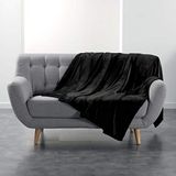 Flanou Plaid, Polyester, Zwart, 180 x 220 cm