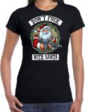 Bellatio Decorations Shoppartners Bv Fout Kerstshirt / Kerst t-shirt Dont fuck with Santa zwart voor dames - L