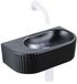 QeramiQ Fuente mitigeur de lavabo – demi-rond – 40x21.5x12 cm – sans trou de robinet – robinet blanc mat – nervuré