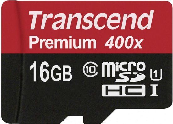 Transcend Premium UHS-I Micro SD kaart 16GB + adapter