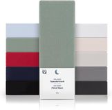Blumtal Hoeslaken - Fitted Sheet - Jersey - Katoen - 140 x 200 x 30 cm - Zomers Groen