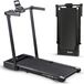 FoldPro tapis roulant électrique 2-en-1 avec écran LCD, Bluetooth et fonctionnalité d'application, adapté pour la maison et le bureau, appareil de fitness motorisé, vélo d'appartement - anthracite