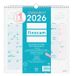 Finocam Wandkalender 2026, Meerkleurig, Metaal, Papier, Spaans, 01/01/2026 - 31/12/2026, Maand, Spiraalbinding, FSC