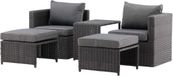 Hioshop Quad loungeset 5 delen zwart.