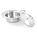 Teqler Bed Pan met deksel, Hoogte: 9,5 cm, Diameter: 30 cm, Knoopdeksel (∅ 23,5 cm)