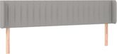 vidaXL Hoofdbord met randen 163x16x78/88 cm stof lichtgrijs