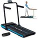 Thunder tapis de course IMPACT BLUE, 106,5x40cm, 12 km/h, FitShow, pliable, avec Bluetooth, roues de transport