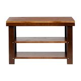 Amazon Basics Schoenenopbergbank van massief grenenhout, bruin, 70 x 26 x 45 cm
