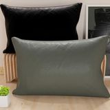 PETTI Artigiani Italiani - Paar kussenslopen 60 x 40 cm van microvezel, decoratief kussen voor slaapkamer, bank, set van 2 kussenslopen, dubbelzijdige kussensloop, grijs en zwart