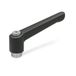 Ganter Normelemente GN 300.1-78-M10-SW Verstelbare klemhendels met roestvrijstalen schroefdraadbus, zwart, structuurmat, greeplengte: 78mm schroefdraad: M10