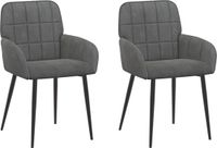 vidaXL Eetstoelen 2 stuks fluweel Donkergrijs 56.5 x 50 x 85 cm