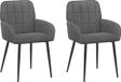 vidaXL Eetstoelen 2 stuks fluweel Donkergrijs 56.5 x 50 x 85 cm
