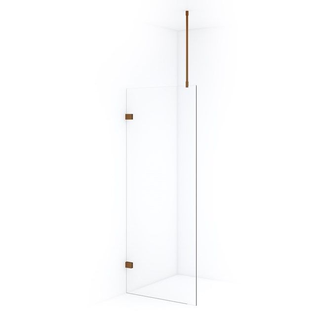 Maxaro Inloopdouche Diamond 80cm 8mm Helder Veiligheidsglas Koper