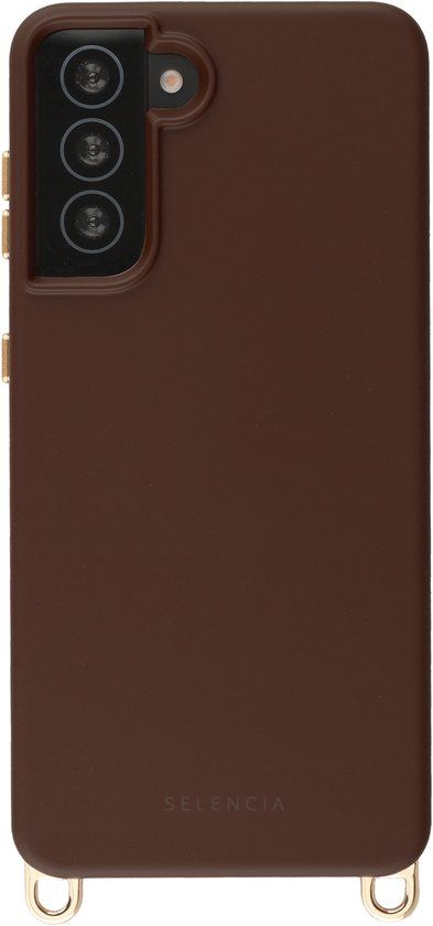 Selencia Rivièra MagSafe Backcover met afneembare haakjes voor de Samsung Galaxy S21 - Choco Brown