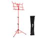 TIGER MUS56-RD opvouwbare muziekstandaard met tas - rood