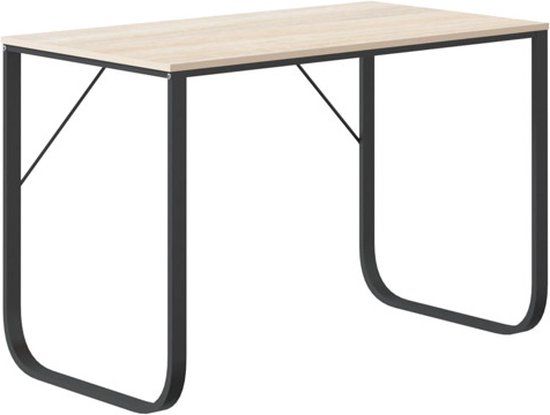 vidaXL Computerbureau 110x60x73 cm spaanplaat zwart en eikenkleurig