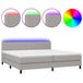 vidaXL Lit plateforme avec matelas et éclairage LED, gris clair, 200x200 cm, tissu