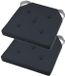 Stof Textile coussin de chaise DUO - 2x - anthracite - 38 x 38 x 4 cm