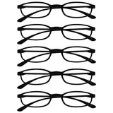 Opulize Fly 5 Stuks Zak Formaat Super Licht Leesbril Mat Zwart Mannen Vrouwen RRRRR67-1 +3,50