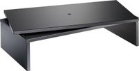 TV-bureau TV-tafel, verstelbare TV- en monitorstandaard, 360° draaibaar, belastbaar tot 45 kg, hout, zwart