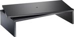 TV-bureau TV-tafel, verstelbare TV- en monitorstandaard, 360° draaibaar, belastbaar tot 45 kg, hout, zwart