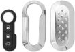 GIANTO Sleutelhoes zilver + toetsen compatibel met Fiat Lancia, spiegelhoes zilver met toetsen afstandsbediening van siliconen voor 500 Punto Bravo Panda Ypsilon Y Delta Musa (behuizing + pad)