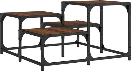 vidaXL Salontafel 68x68x40 cm bewerkt hout bruin eikenkleur