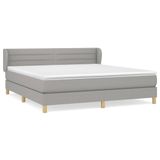 vidaXL Boxspringbed met matras, lichtgrijs, 180x200 cm, gestoffeerd