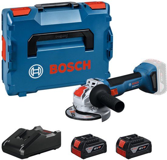 Bosch Professional GWX 18V-8 Accu haakse slijper 125mm X-Lock 18V 4.0Ah in L-Boxx - 06019N9102