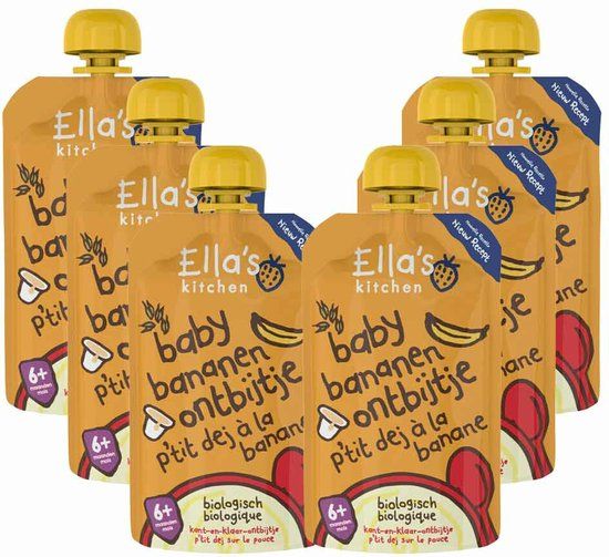 Ella's Kitchen Baby Ontbijtje 6+ m Banaan 100 gr - 6x 100 gr - Voordeelverpakking