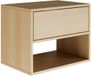 Selsey Framme – Hangend nachtkastje met lade en open vak, eikenhout look, 50 cm