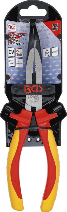 BGS 7153 VDE telefoontang gebogen 200 mm