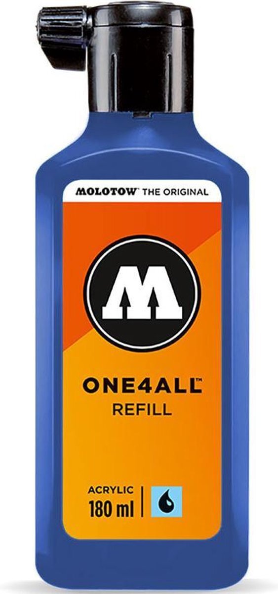 Molotow ONE4ALLâ„¢ - 180ml Blauwe navul Inkt op acrylbasis