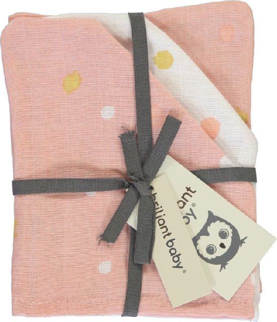 Briljant Baby - Washandje Hydrofiel Sunny Pink - 3 Stuks