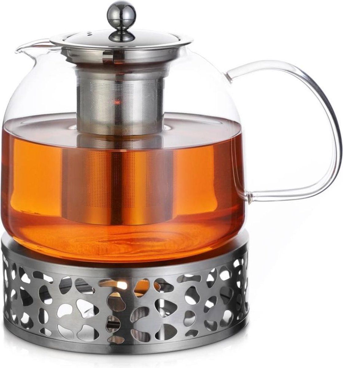 Monzana Theepot glas incl. warmhouder 1,5L - 4251776907277