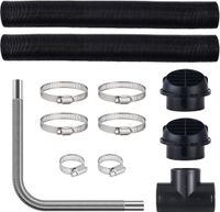 VEVOR Dieselverwarmerpijpleidingset, 3" Uitschuifbare Luchtkanaalslang, 1" Roestvrijstalen Uitlaatpijp, 2 Ventilatieopeningen, T-Stuk Luchtuitlaatconnector en Slangklemmen