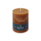 SPAAS 6x Bougie pilier rustique ± 95 heures de combustion Cognac