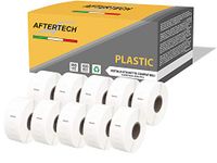 Aftertech 10 x 11352P 25 x 54 mm rollen waterdichte kunststof etiketten compatibel (500 etiketten/rol = 5000 totaal) voor Dymo LabelWriter 10 x 11352PLA