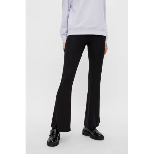PIECES flared broek PCTOPPY zwart