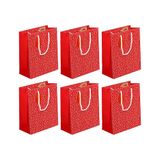 Eurowrap - 30633-3Cpack - Set van 6 Cadeauzakken voor volwassenen - Middel Formaat 21,5x10,2x25,3cm - Hartjes - 210g