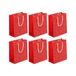 Eurowrap - 30633-3Cpack - Set van 6 Cadeauzakken voor volwassenen - Middel Formaat 21,5x10,2x25,3cm - Hartjes - 210g
