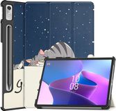 Lunso - Tri-Fold Bookcase hoes voor Lenovo Tab P11 Pro Gen 2 (2e generatie) - Lazy Cat